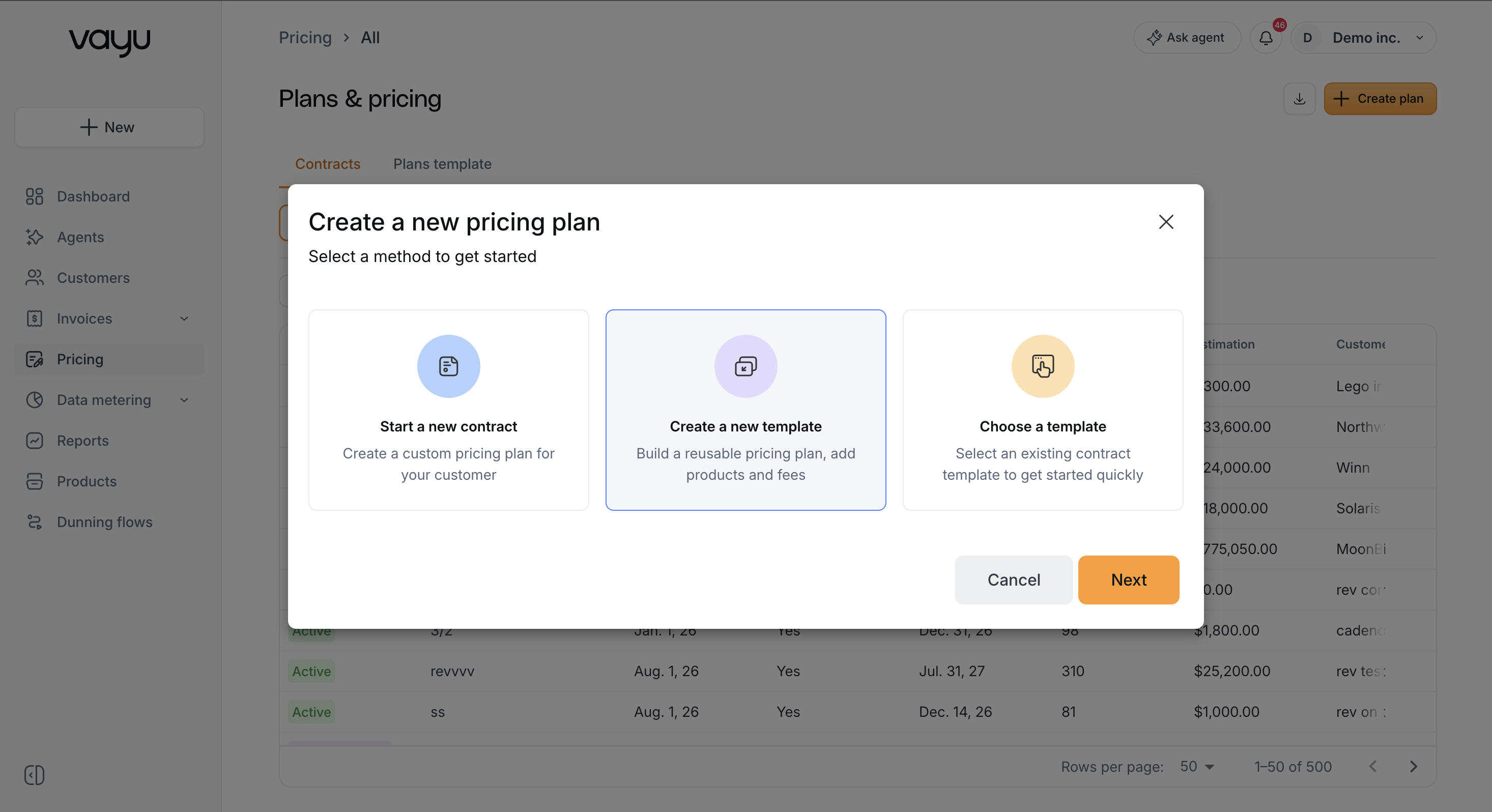 Create a New Pricing Plan